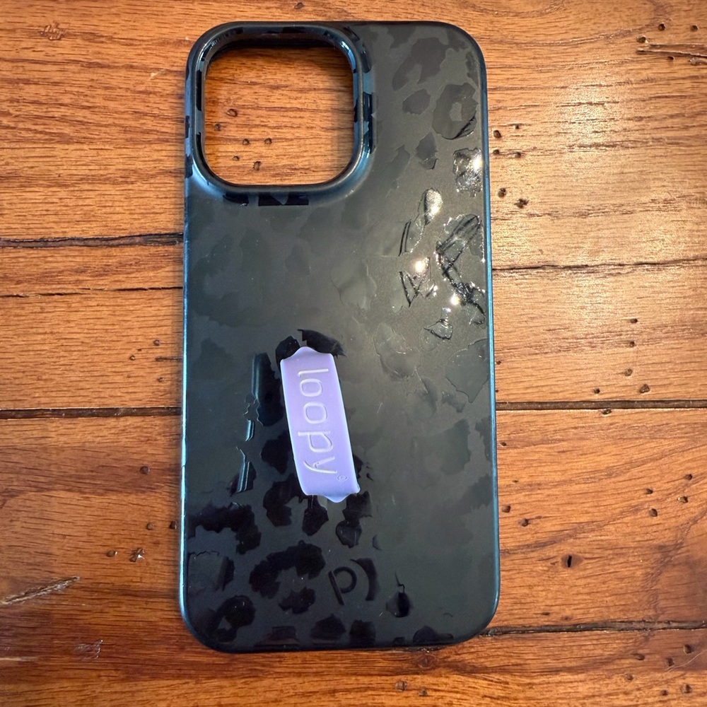Loopy iphone 14 ProMax Case Black Leopard Phone Case